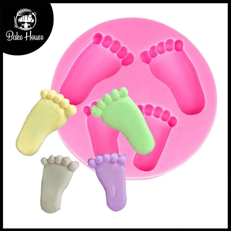 Baby Feet Silicone Fondant Mold 4 Cavity