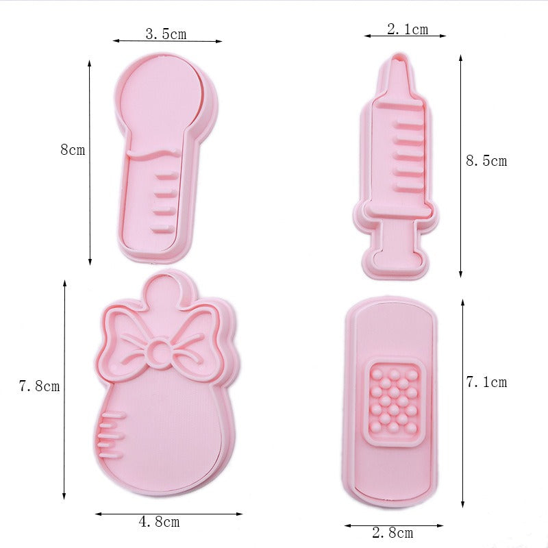 Baby Medical Instrument Theme Fondant & Cookie Cutter 4Pcs Set