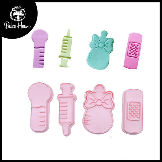 Baby Medical Instrument Theme Fondant & Cookie Cutter 4Pcs Set