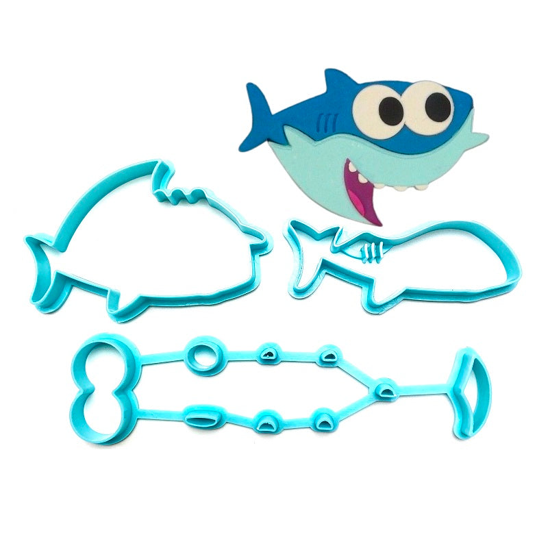 Baby Shark Fondant Cutter Set Plastic (Design 2)