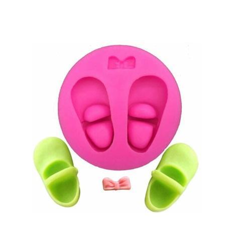 Baby Shoes With Bow Silicone Fondant & Chocolate Mold