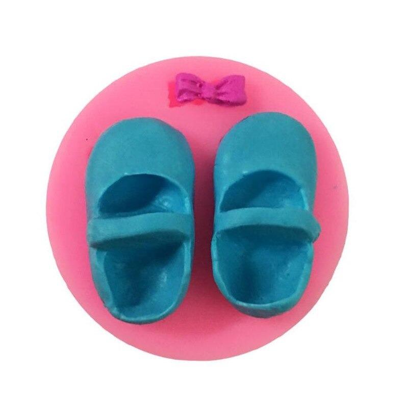 Baby Shoes With Bow Silicone Fondant Chocolate Mold