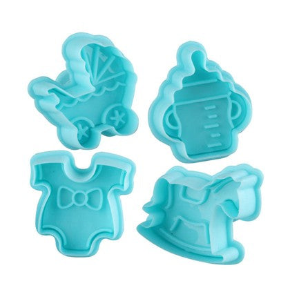 Baby Shower Fondant & Cookie Plunger Cutter 4 Pcs Set