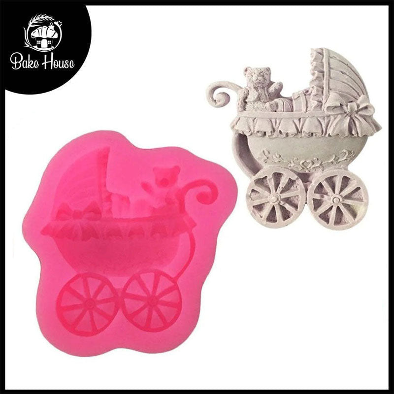 Vintage Baby Stroller Silicone Fondant Mold