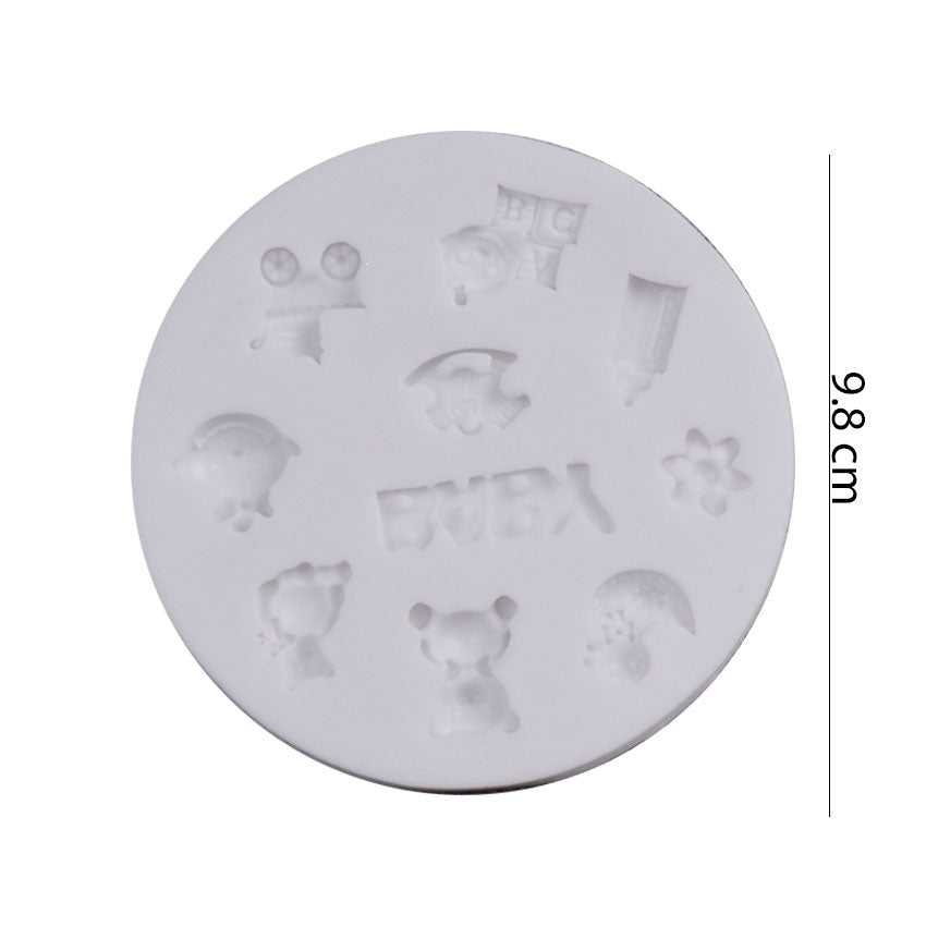 Baby Theme Silicone Fondant Mold 10 Cavity