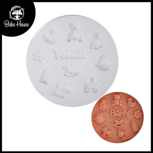 Baby Theme Silicone Fondant Mold 10 Cavity