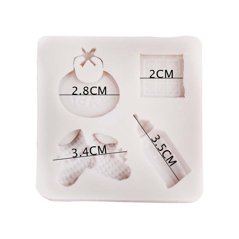 Baby Theme Silicone Fondant Mold 4 Cavity