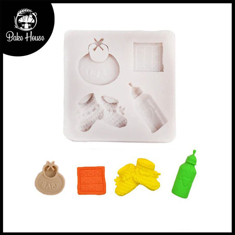 Baby Theme Silicone Fondant Mold 4 Cavity