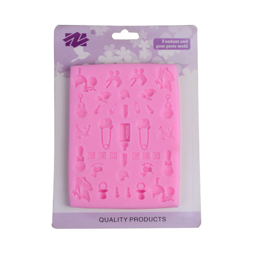 Baby Toys & Accessories Theme Silicone Fondant Mold Sheet 37 Cavity