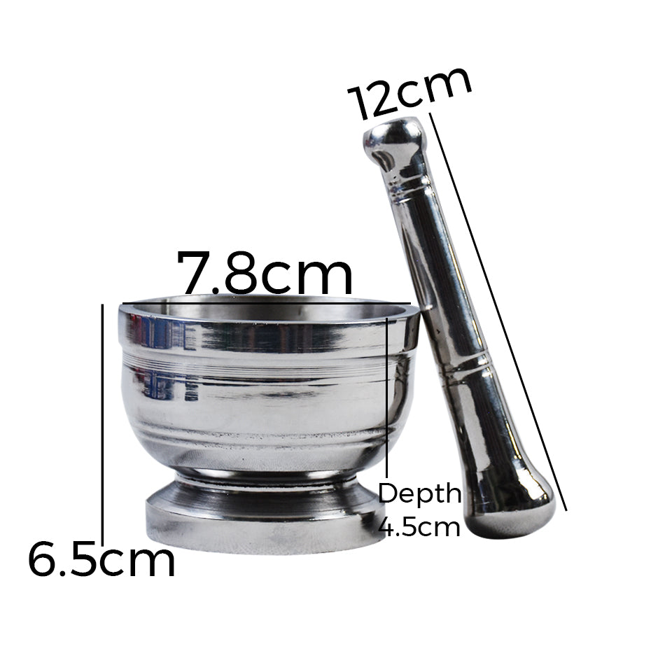 Bahoo Stainless Steel Mortar & Pestle Set Design 02, Size 01