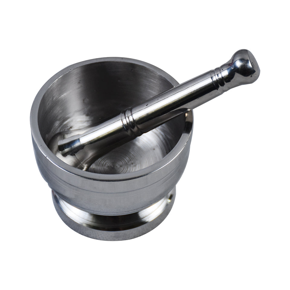 Bahoo Stainless Steel Mortar & Pestle Set Design 02, Size 01