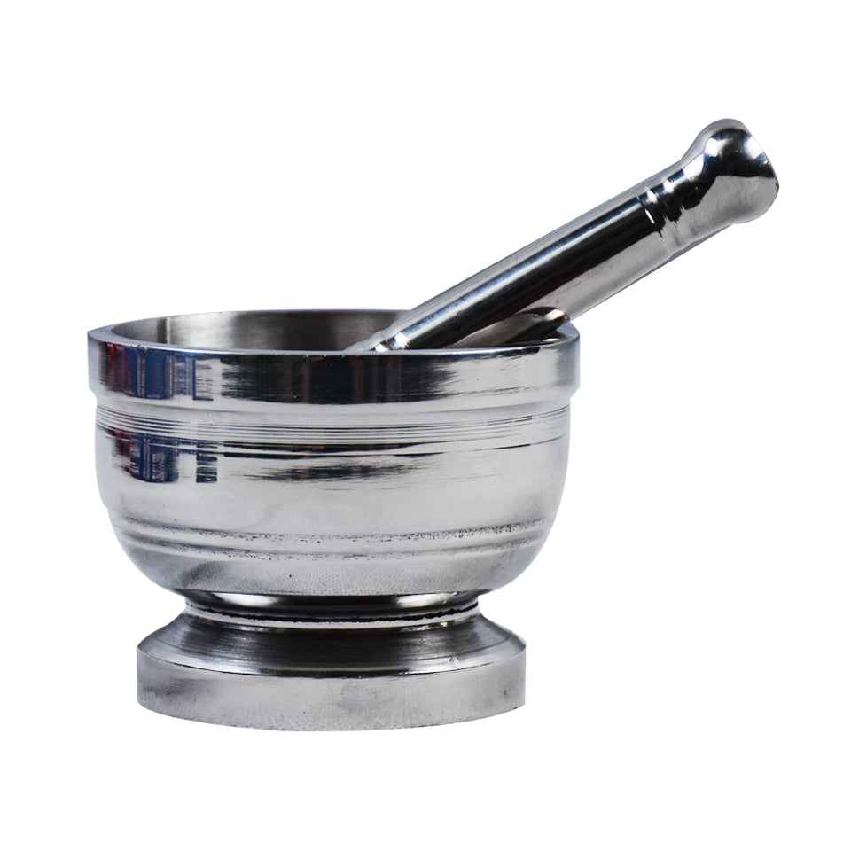 Bahoo Stainless Steel Mortar & Pestle Set Design 02, Size 01