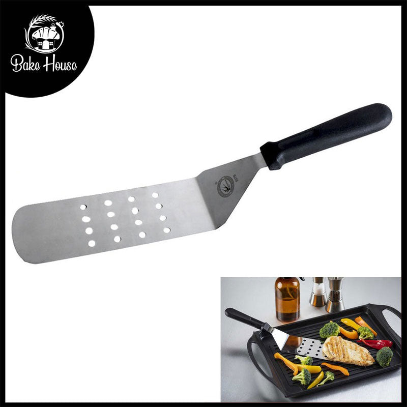 Barn Swallow Perforated BBQ Flipping Grill Spatula Black Handle