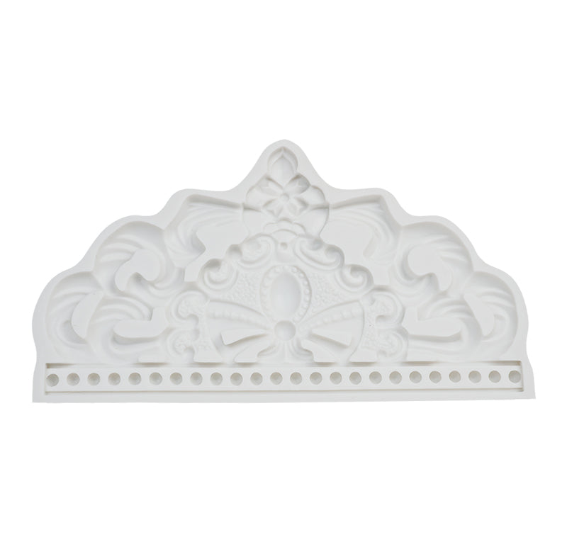 Baroque Style Big Size Crown Cake Topper Decoration Silicone Fondant Mold Design 02