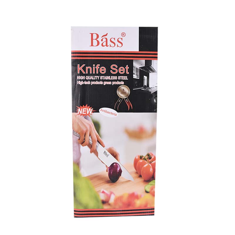 Bass Stainless Steel Knife Set with Revolving Stand