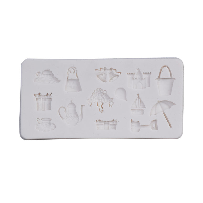 Beach Accessories & Theme Silicone Fondant Mold 14 Cavity