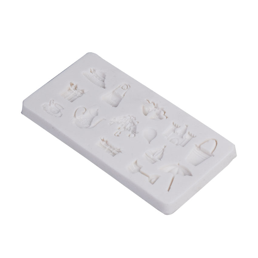 Beach Accessories & Theme Silicone Fondant Mold 14 Cavity