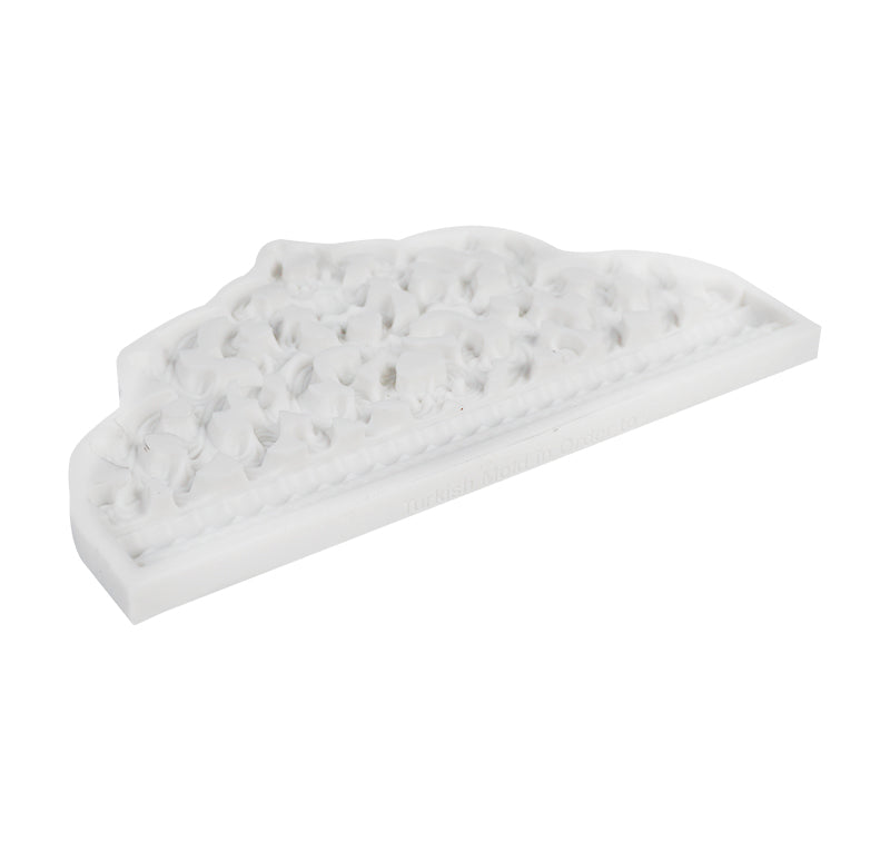 Beads Border Big Size Crown Cake Topper Decoration Silicone Fondant Mold Design 03
