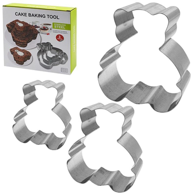 Bear Shape Cake Baking Tool Stainless Steel 3Pcs Set