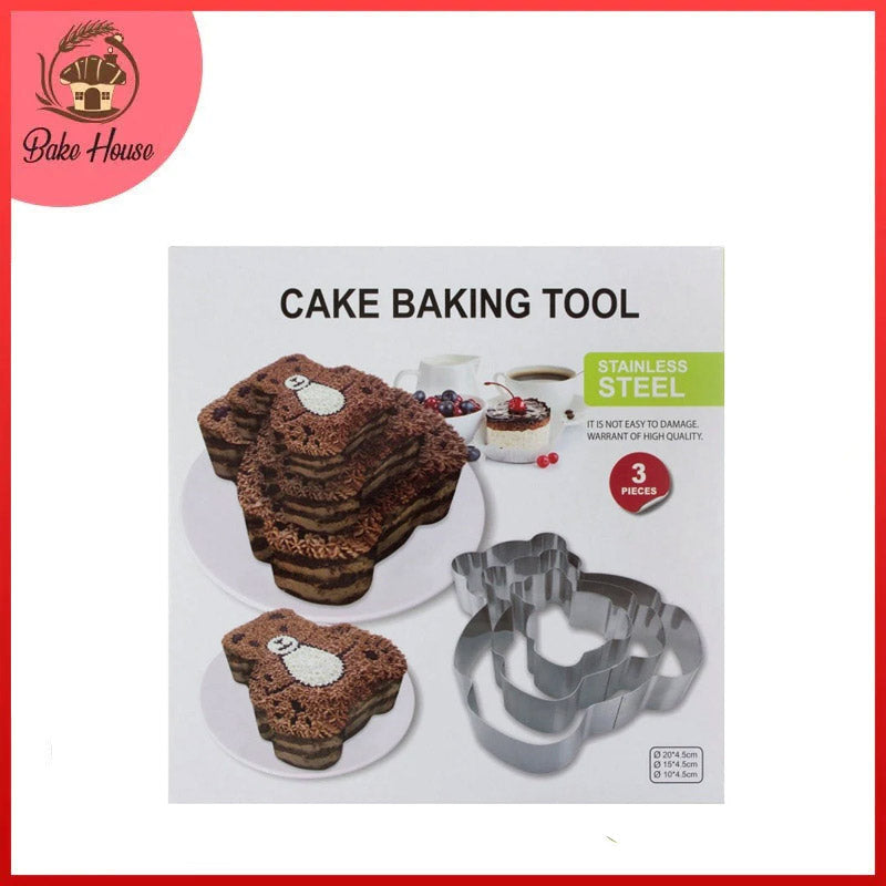 Bear Shape Cake Baking Tool Stainless Steel 3Pcs Set