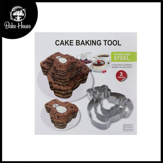 Bear Shape Cake Baking Tool Stainless Steel 3Pcs Set