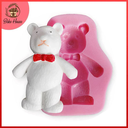 Bear With Bow Silicone Fondant & Chocolate Mold