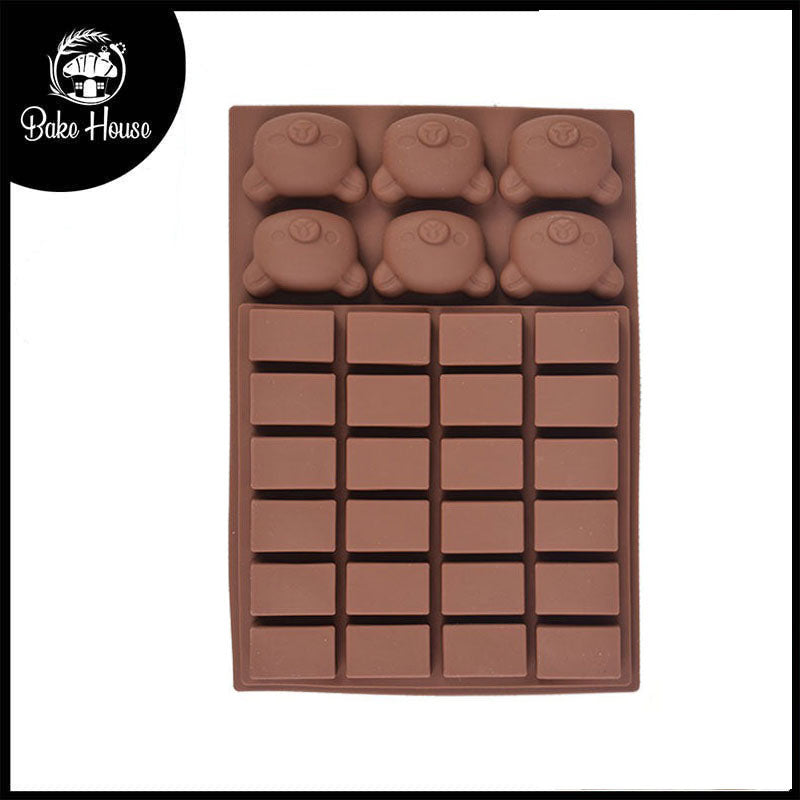 Bears & Bear Embossed Blocks Siliocne Chocolate Mold