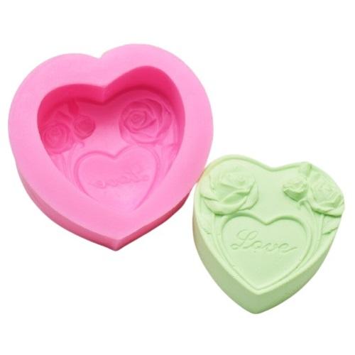 Big Love Heart With Roses Silicone Fondant & Cake Baking Mold