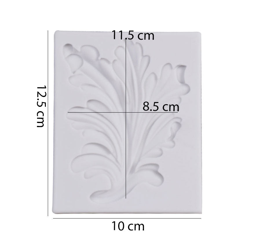 Big Stylish Leaf Border Silicone Fondant Mold