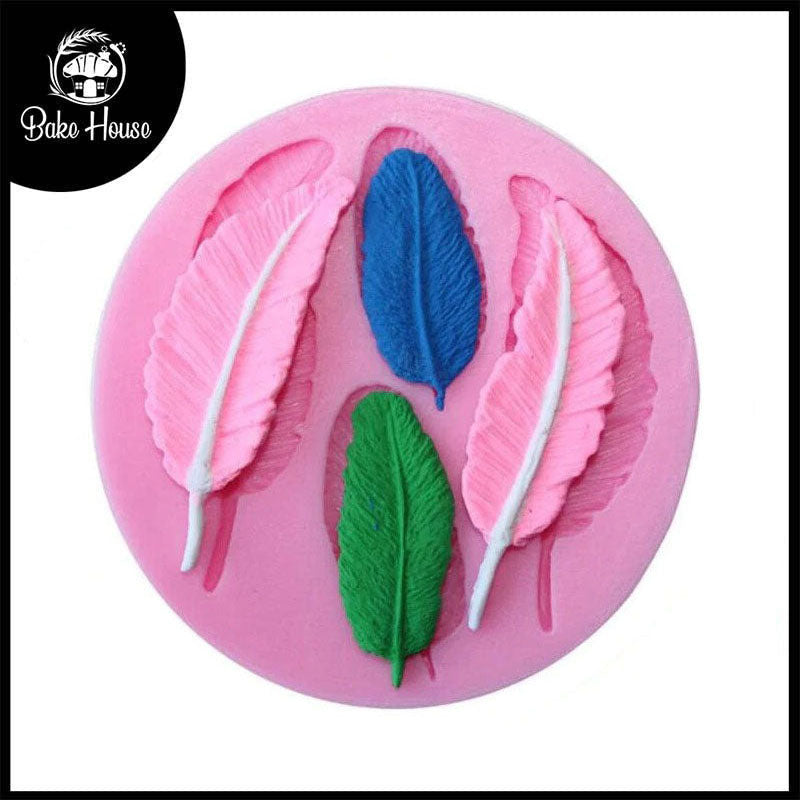 Bird Feathers Silicone Fondant Mold 4 Cavity Design 01