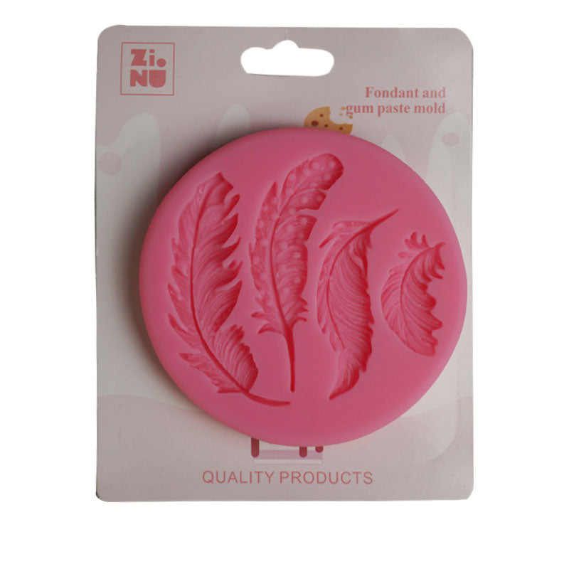 Bird Feathers Silicone Fondant Mold 4 Cavity Design 02