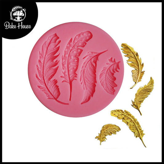 Bird Feathers Silicone Fondant Mold 4 Cavity Design 02