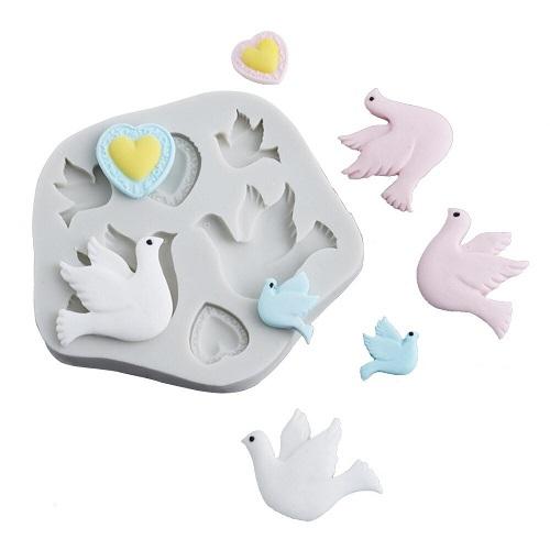 Birds With Hearts Silicone Fondant & Chocolate Mold