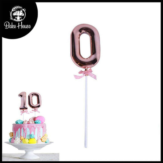 Birthday Anniversary Cake Decoration Number Topper Copper 0 (Zero)
