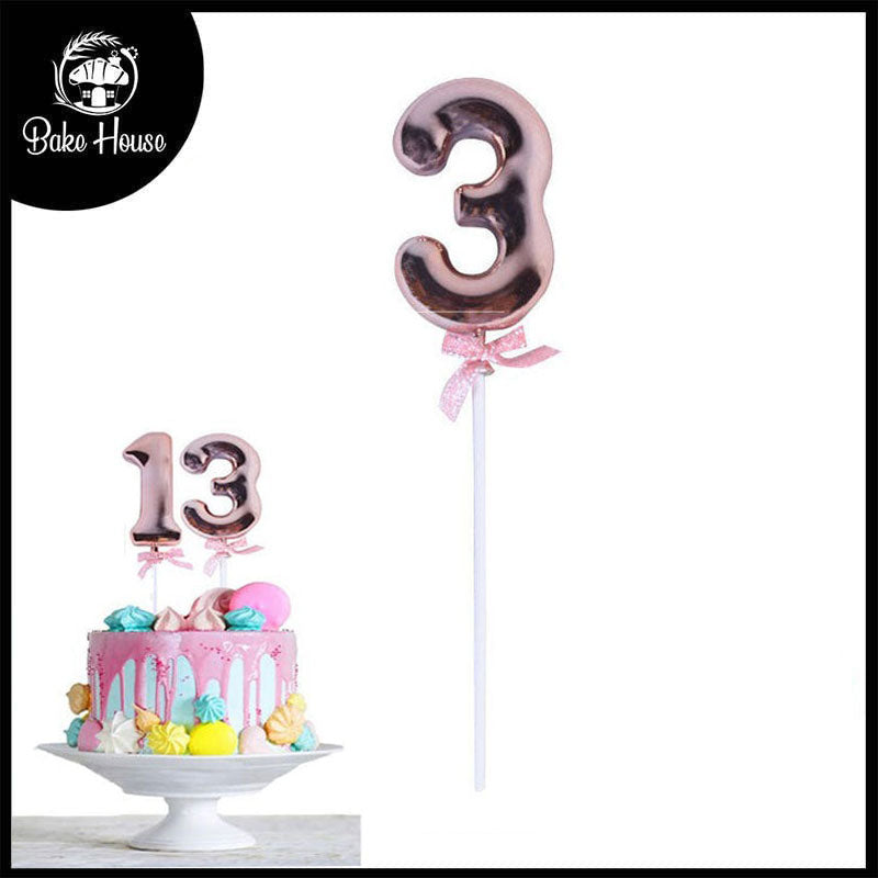 Birthday Anniversary Cake Decoration Number Topper 3 (Three)