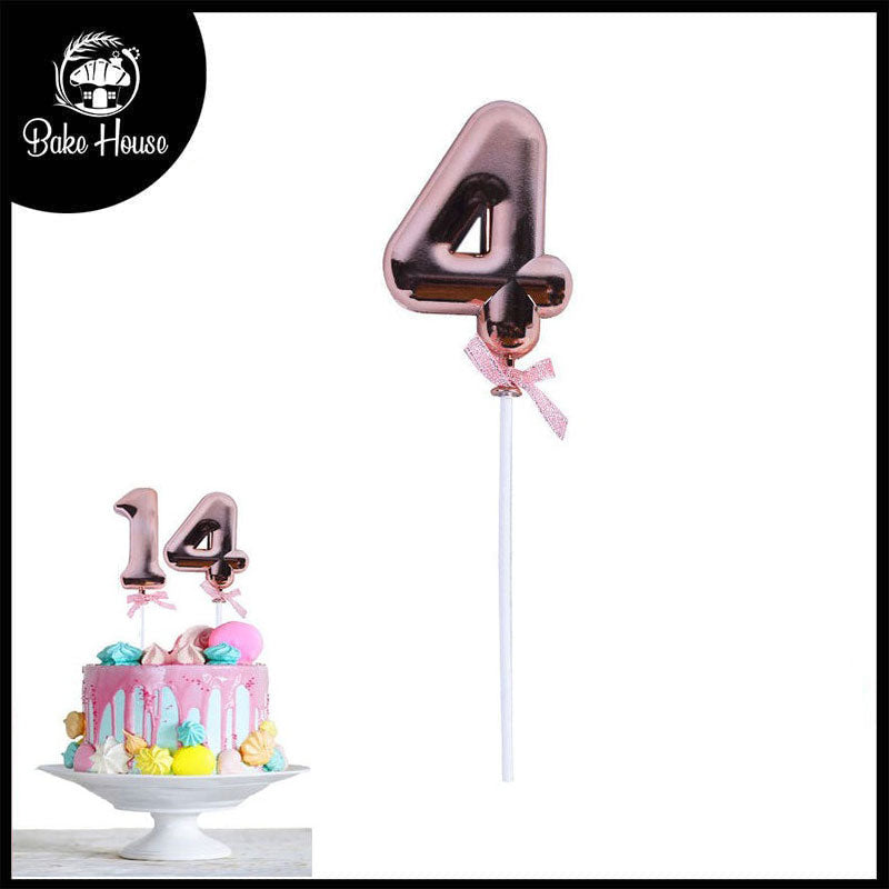 Birthday Anniversary Cake Decoration Number Topper 4 (Four)