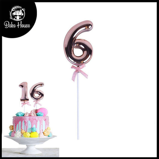 Birthday Anniversary Cake Decoration Number Topper 6 (Six) Copper