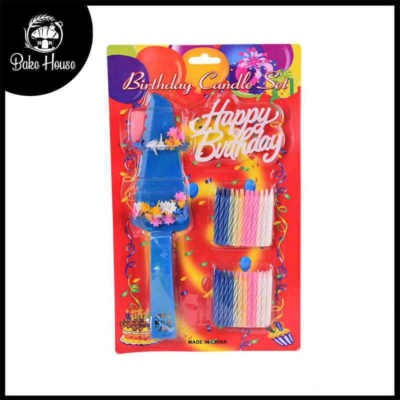 Birthday Candle Set with Plastic Cake Server