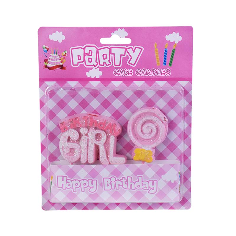 Birthday Girl Cake Candle (Design 2)