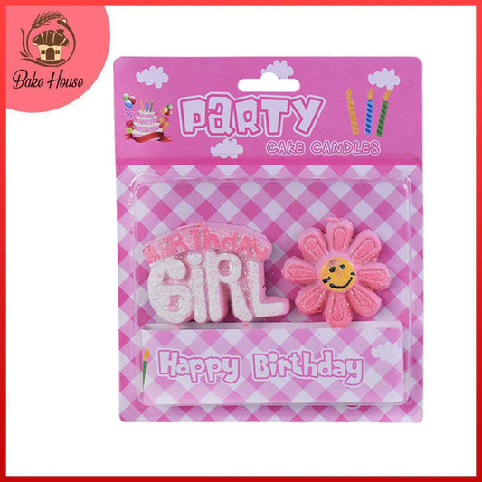 Birthday Girl Cake Candle (Design 4)