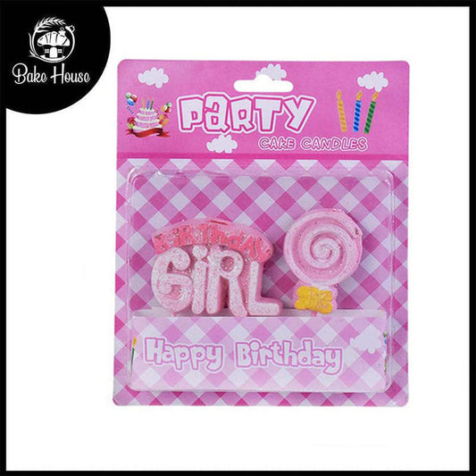 Birthday Girl Cake Candle (Design 2)