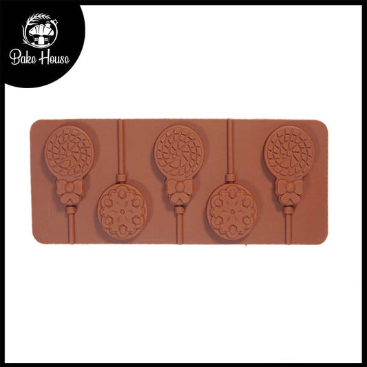 Biscuit Designs Lollipop Silicone Mold 5 Cavity