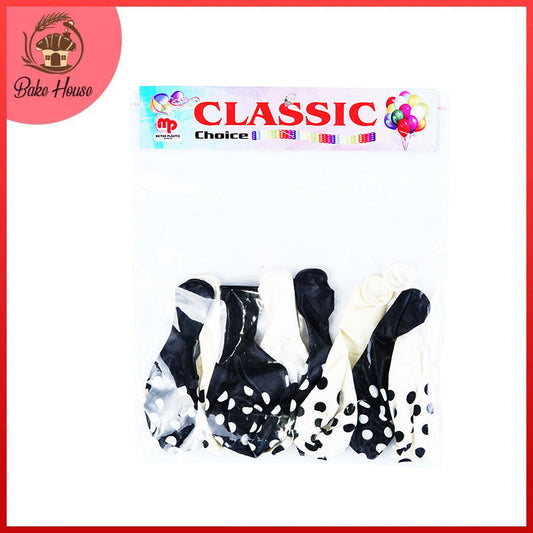 Black and White Dotted Balloons 10Pcs Pack