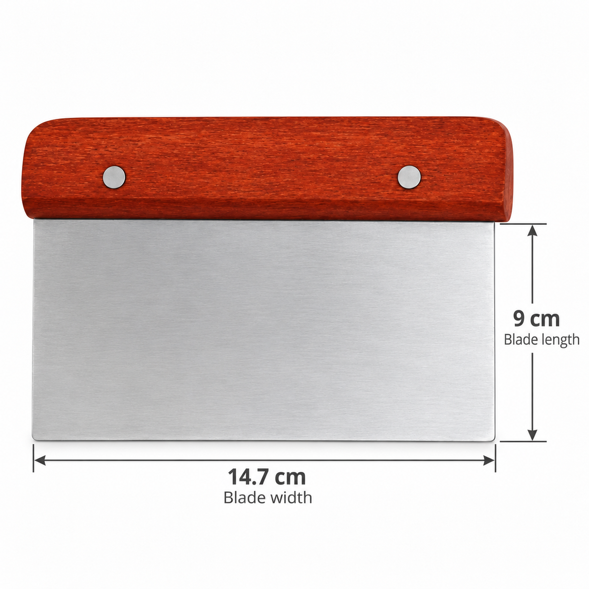 Cake Scraper Stainless Steel Wood Handle Large