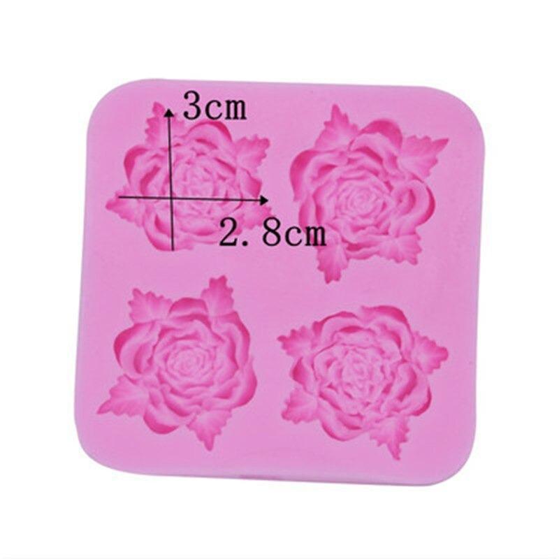 Blooming Rose Silicone Fondant & Chocolate Mold 4 Cavity