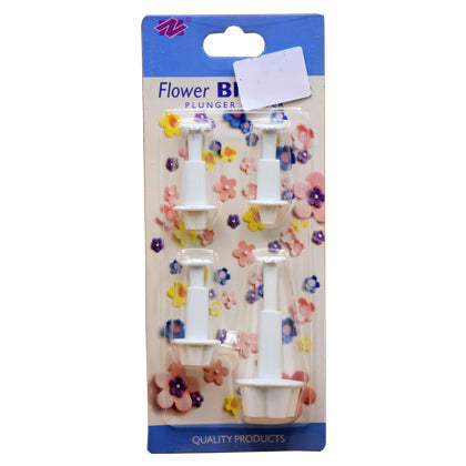 Blossom Flower Fondant Plunger Cutter 4Pcs Set Plastic