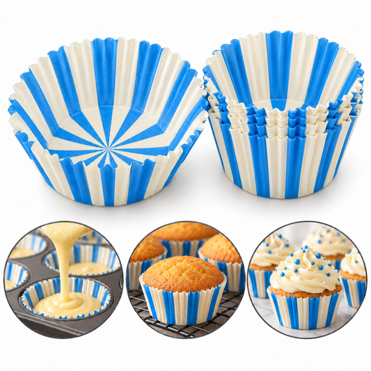 100 Pcs Striped Cupcake Liners 11CM