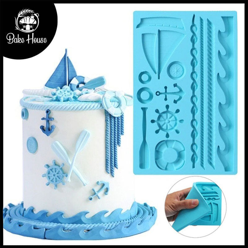 Boat Ship's Anchor Silicone Fondant Mold Sheet