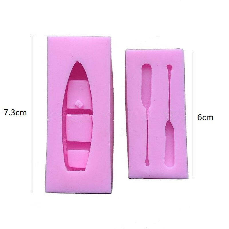 Boat With Paddle Silicone Fondant Mold