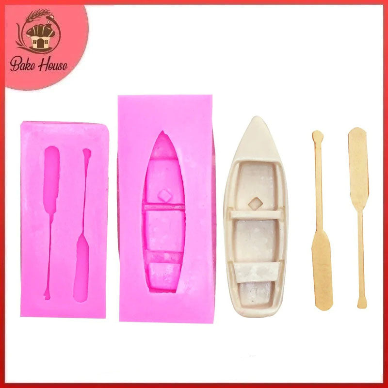 Boat With Paddle Silicone Fondant Mold